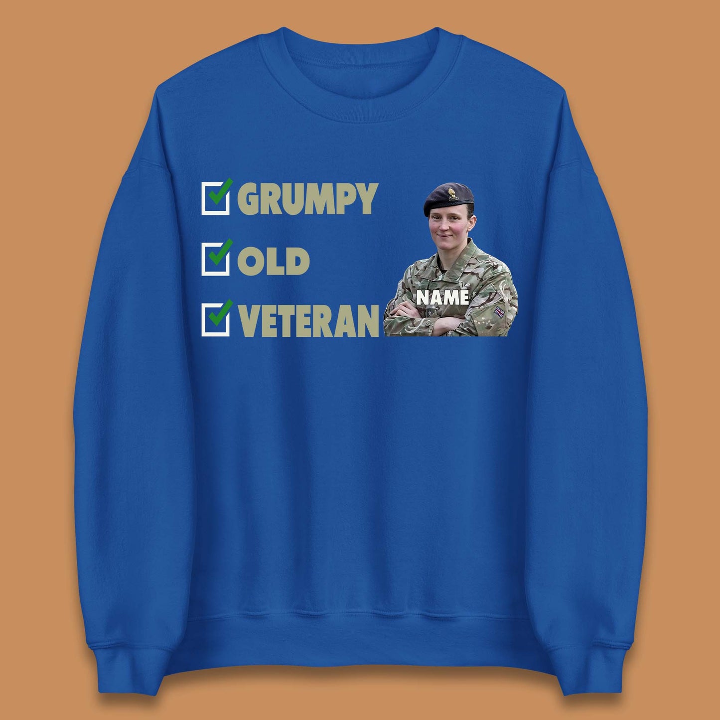 Personalised Grumpy Old Veteran Unisex Sweatshirt