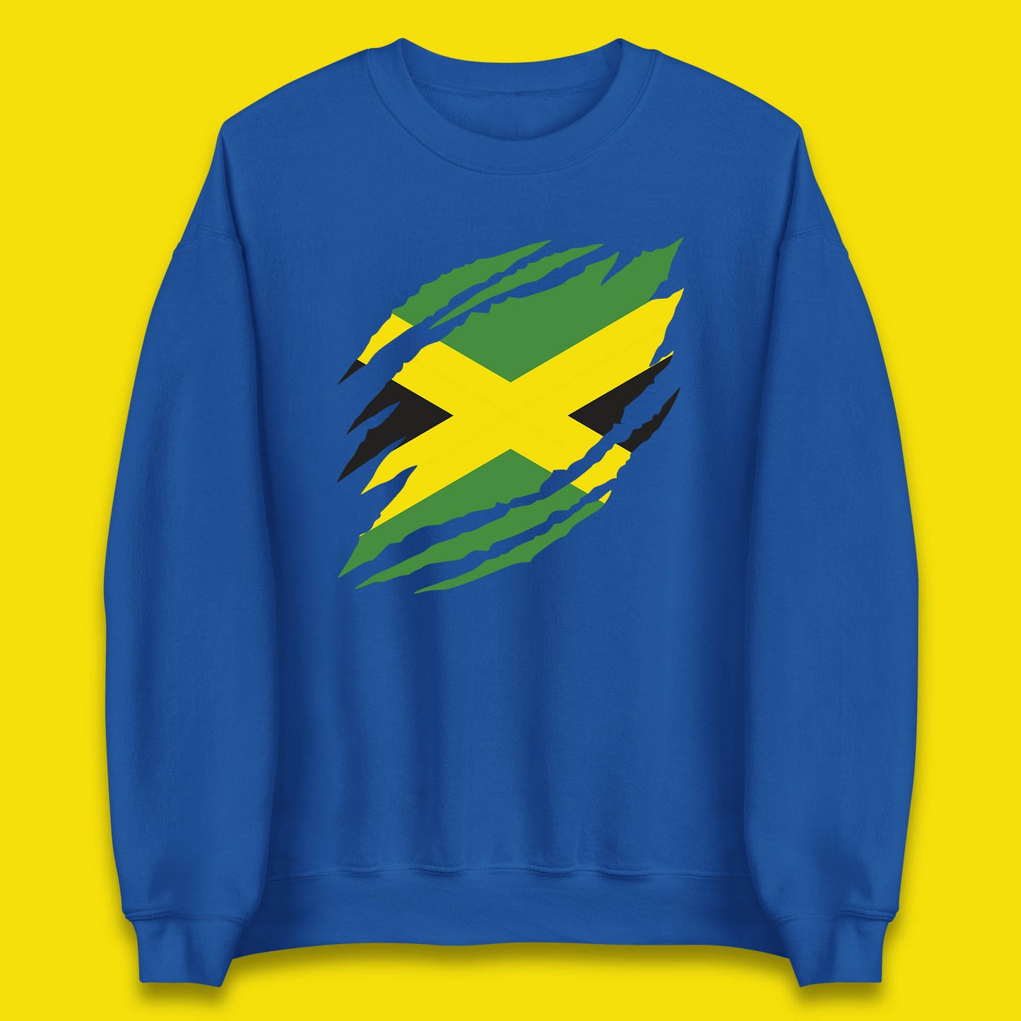 Distressed Jamaica Flag Jamaica Flag Caribbean Islander Sun Marley Kingston Jamaican Pride Patriotism Unisex Sweatshirt