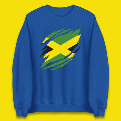 Distressed Jamaica Flag Jamaica Flag Caribbean Islander Sun Marley Kingston Jamaican Pride Patriotism Unisex Sweatshirt