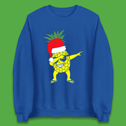 Dabbing Santa Pineapple Sunglasses Christmas In July Funny Santa Summer Vacation Xmas Unisex Sweatshirt