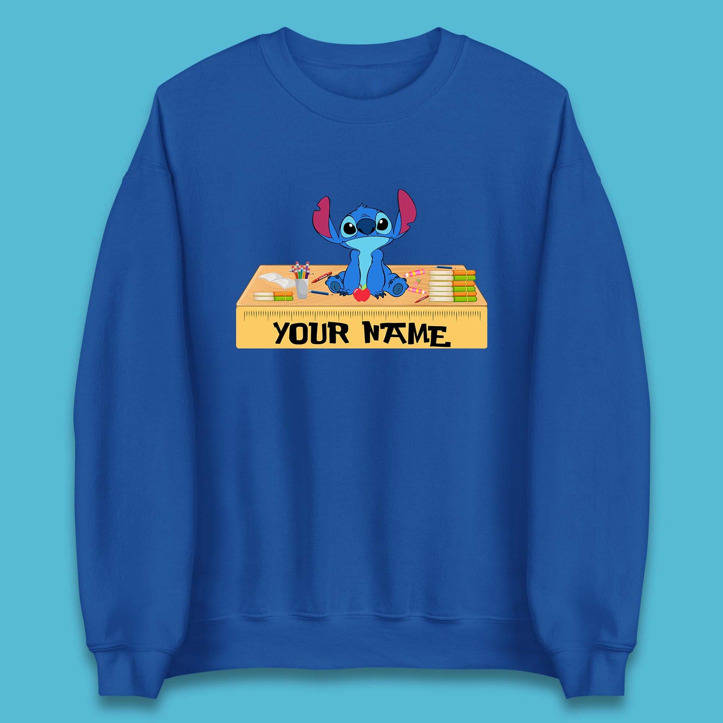 Personalised Disney Stitch Welcome Back To School Your Name Lilo & Stitch School First Day Of School Unisex Sweatshirt