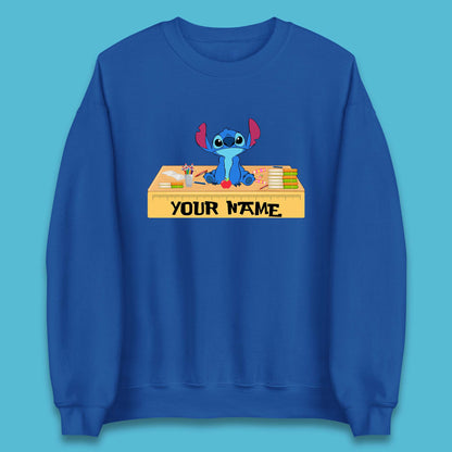 Personalised Disney Stitch Welcome Back To School Your Name Lilo & Stitch School First Day Of School Unisex Sweatshirt