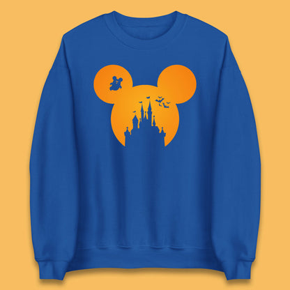 Disney Mickey Mouse Happy Halloween Disney Castle Halloween Scary Boo Flying Bats Unisex Sweatshirt