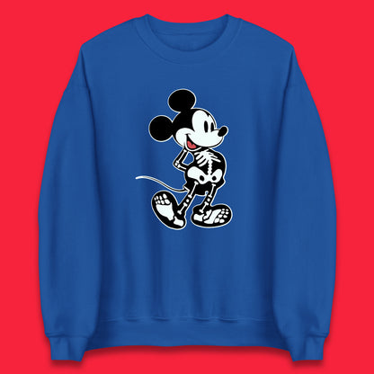 Disney Mickey Mouse Skeleton Funny Horror Scary Cartoon Character Mickey Skull Disneyland Vacation Trip Disney World Unisex Sweatshirt