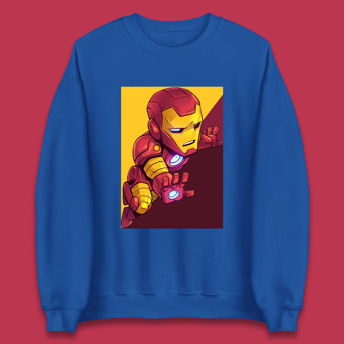 Flying Chibi Iron Man Superhero Marvel Avengers Comic Book Character Iron-Man Marvel Comics Unisex Sweatshirt