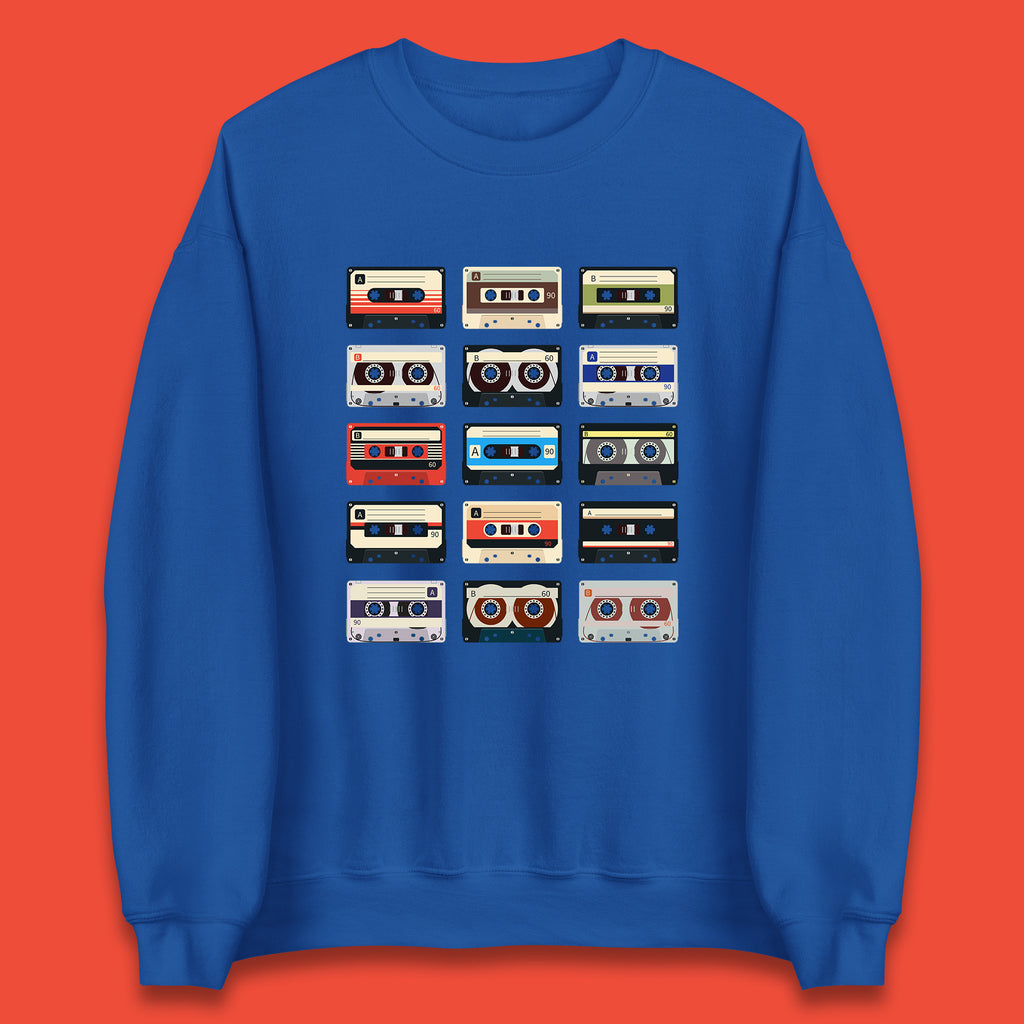Vintage Cassettes Tapes Retro Rock Band Old School Music Lover Unisex Sweatshirt