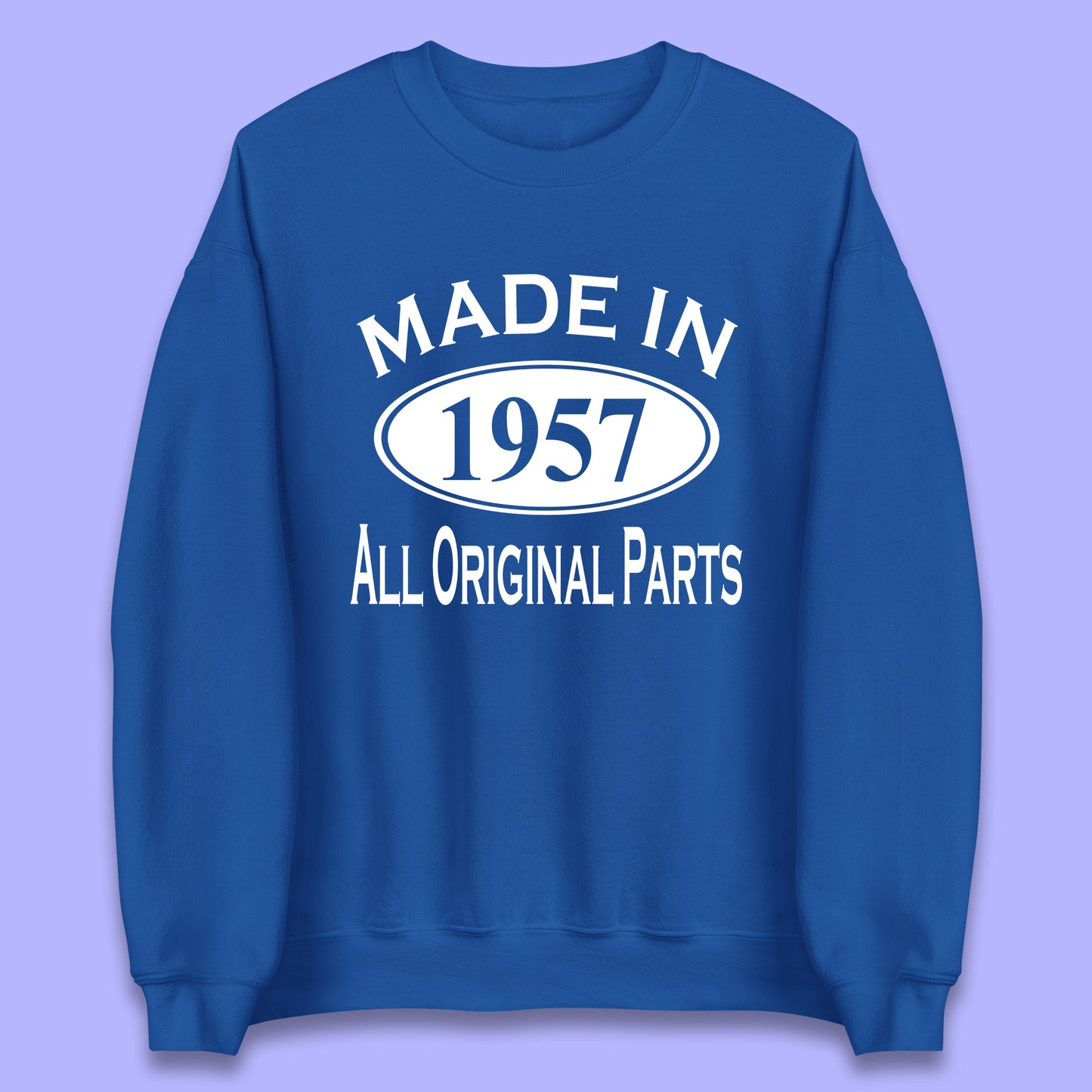 Made In 1957 All Original Parts Vintage Retro 66th Birthday Funny 66 Years Old Birthday Gift Unisex Sweatshirt