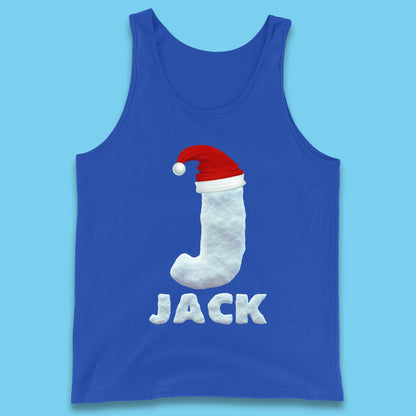 personalised snow style initial letter tank top