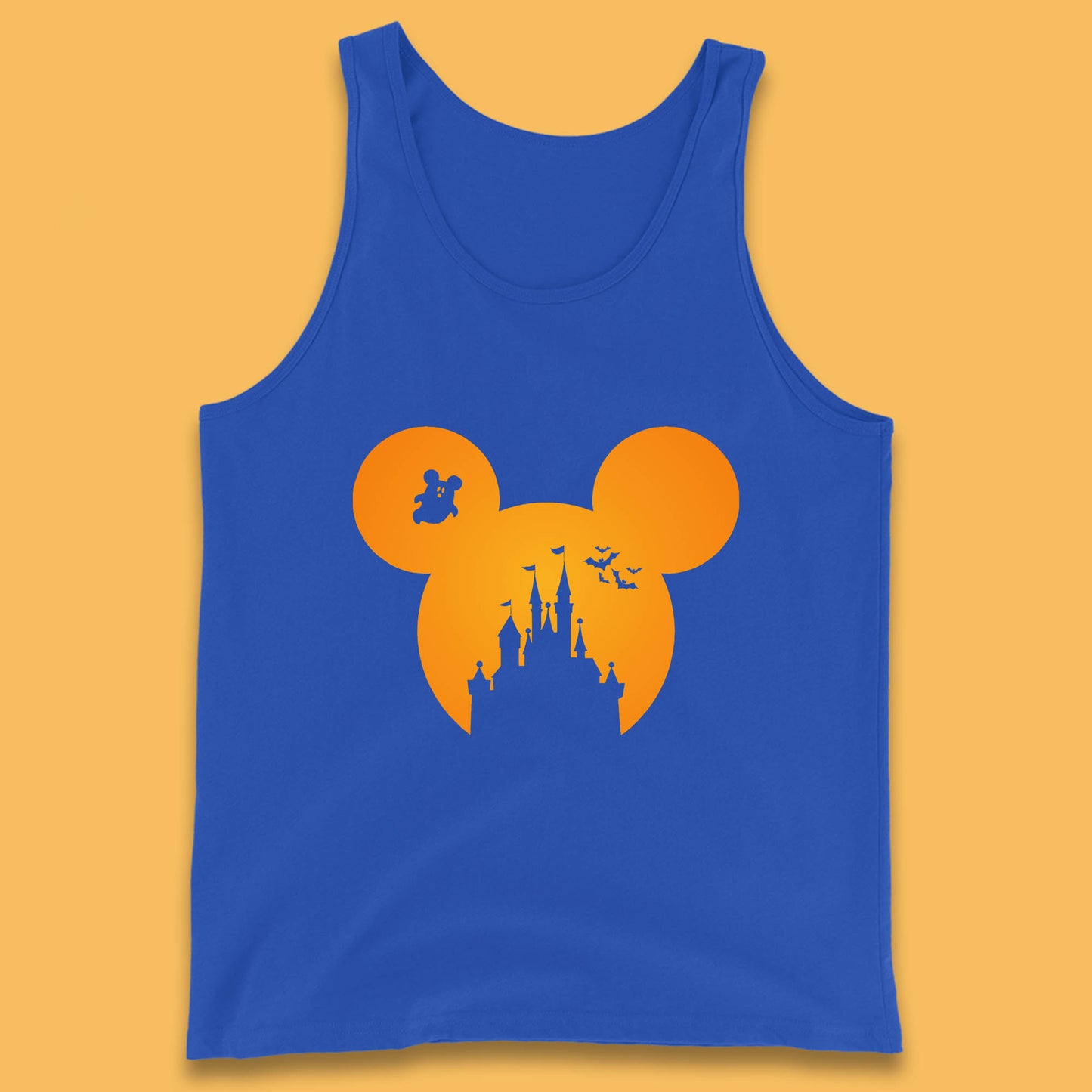 Disney Mickey Mouse Happy Halloween Disney Castle Halloween Scary Boo Flying Bats Tank Top