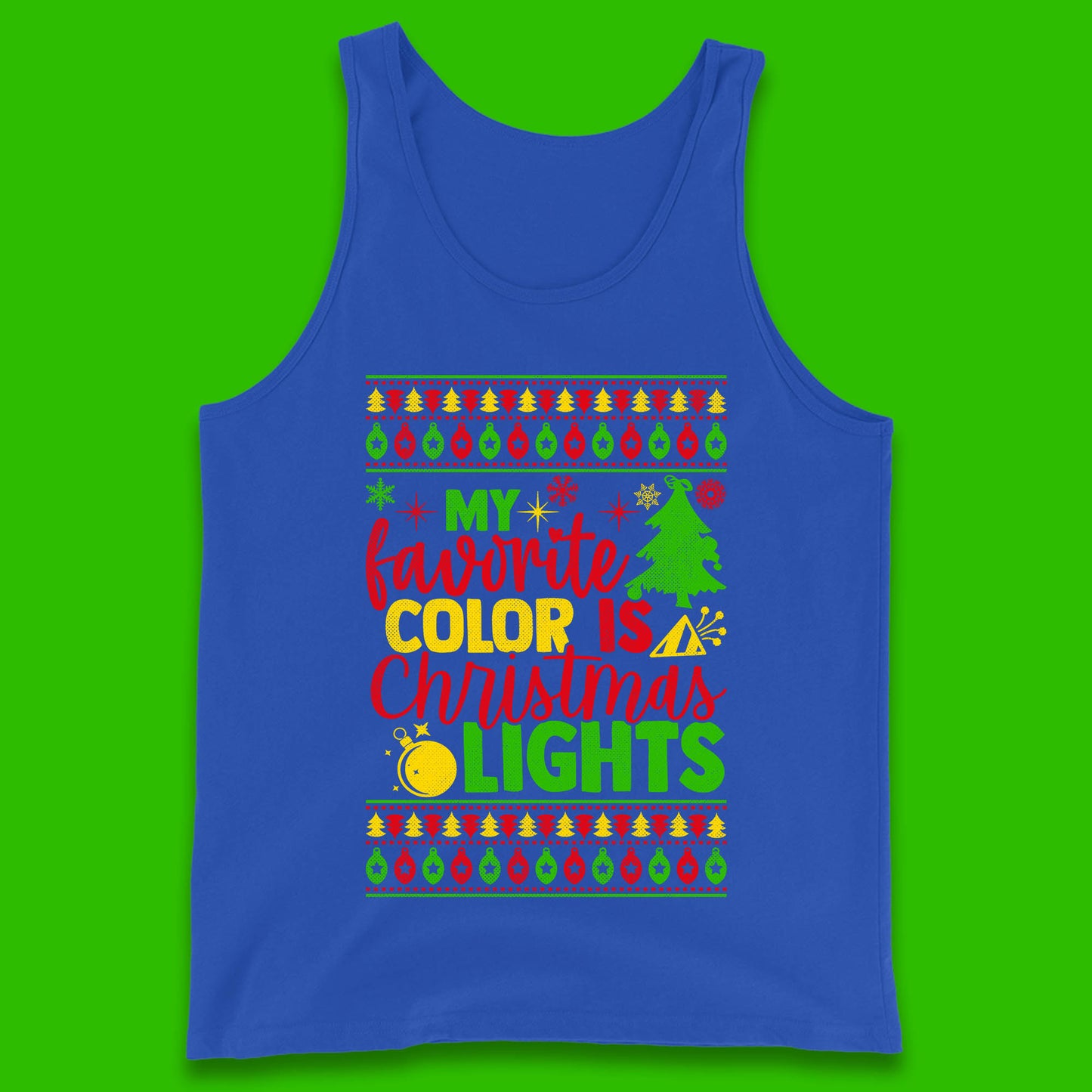 my favorite color is christmas lights tank top