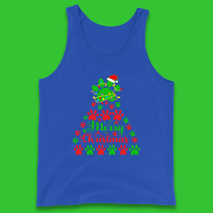 merry christmas paws tree tank top