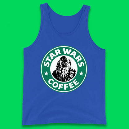 Chewbacca Star Wars Coffee Sci-fi Action Adventure Movie Character Starbucks Coffee Spoof 46th Anniversary Tank Top