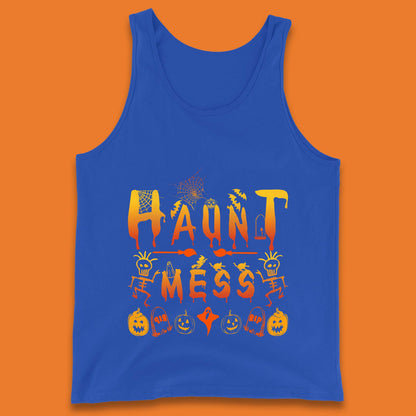 Haunt Mess Halloween Ghost Horror Scary Spooky Ghost Costume Tank Top