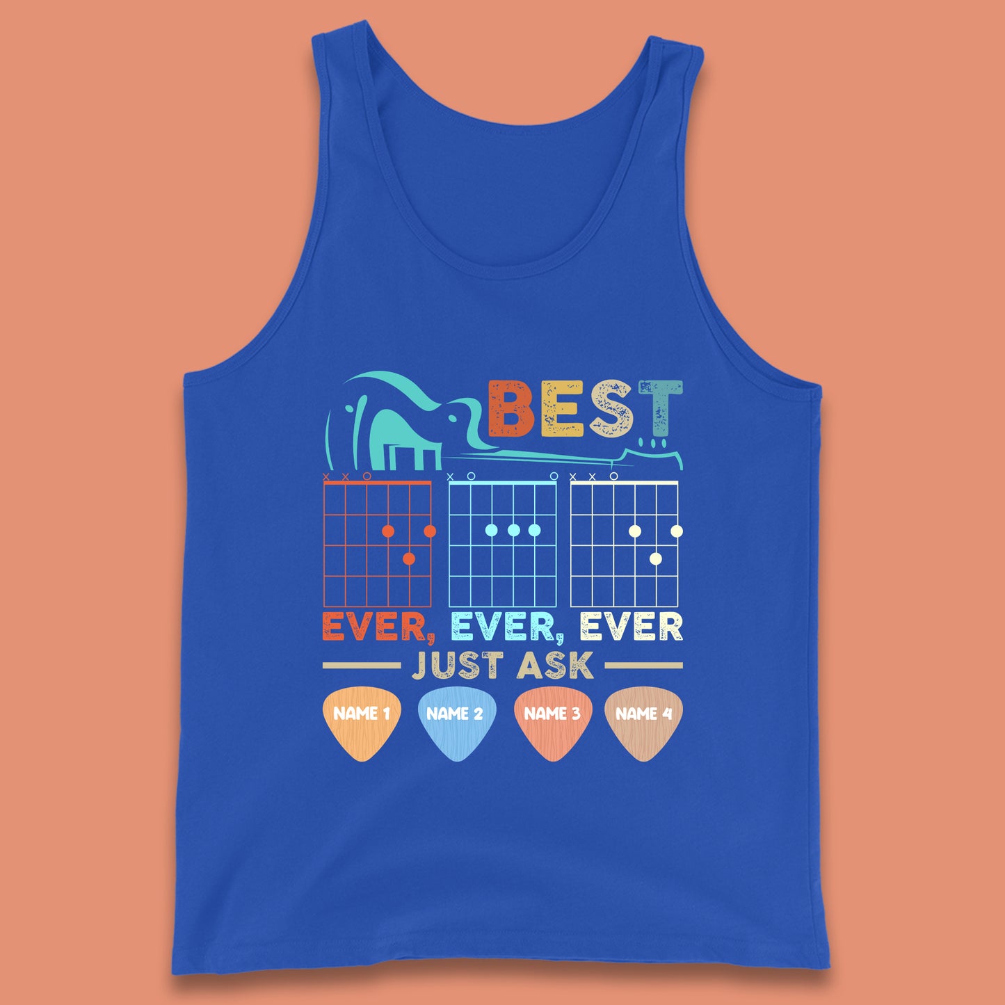 Personalised Best Guitar Dad Tank Top