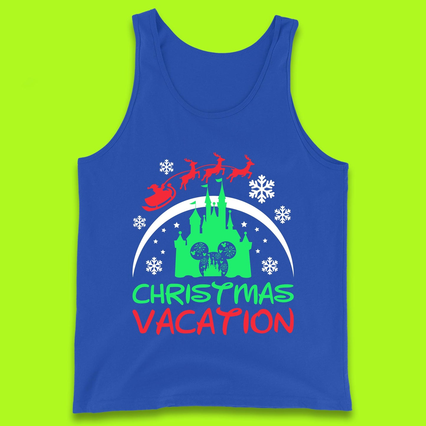 disney castle christmas tank top