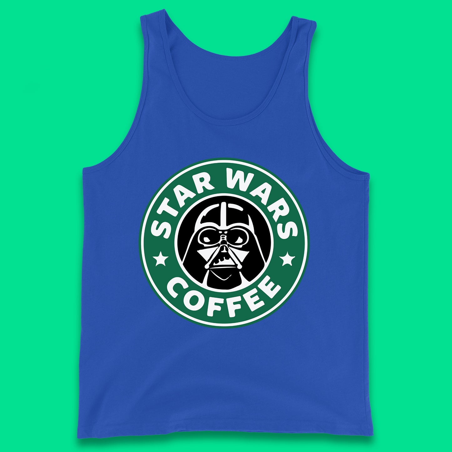 Sci-fi Action Adventure Movie Character Darth Vader Star Wars Coffee Starbucks Coffee Spoof Star Wars 46th Anniversary Tank Top