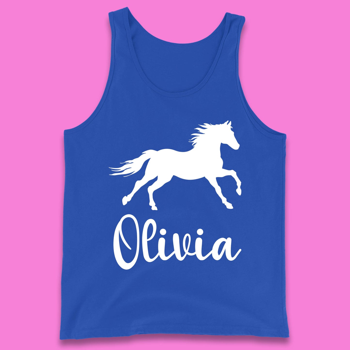 Personalised Running Unicorn Your Name Or Custom Text Horse & Pony Lover Magic Believer Tank Top