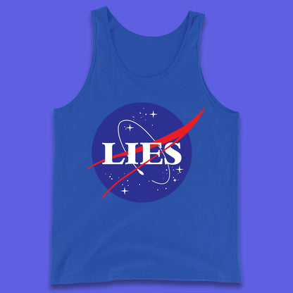 NASA Lies Logo Parody Tank Top