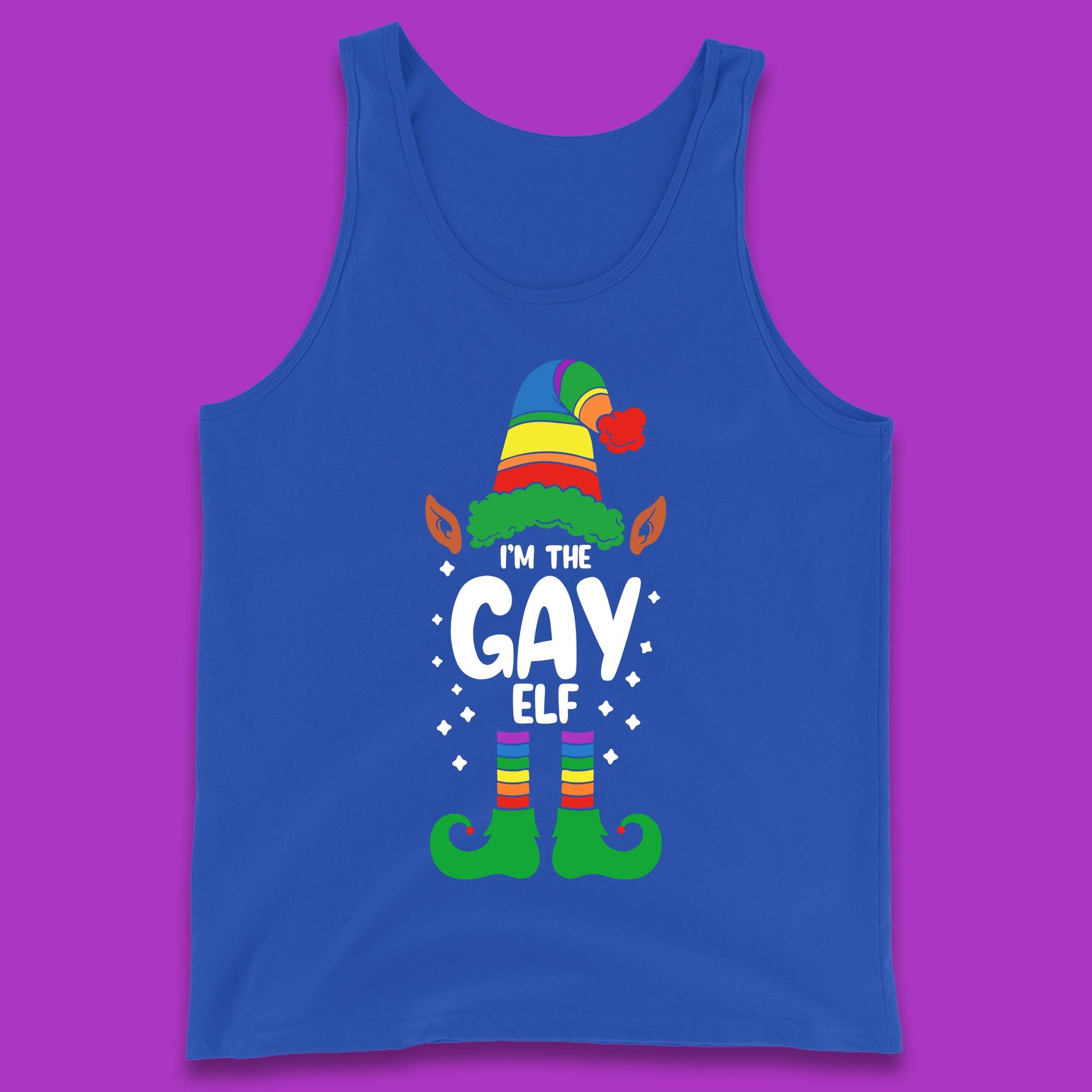 gay elf christmas tank top