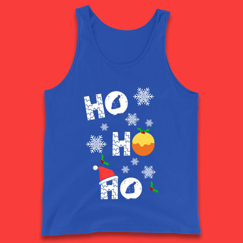 Ho Ho Ho Christmas Santa Hat Happy Christmas Pudding Xmas Festive Tank Top