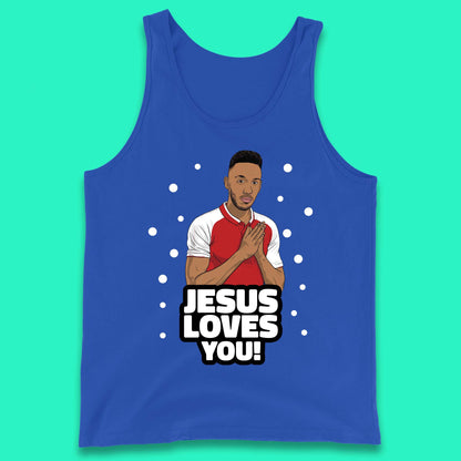 Jesus Loves You Footballer Christmas Tank Top