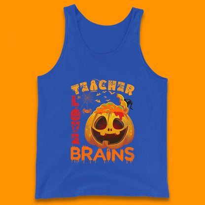 Teacher Love Brain Halloween Spooky Teacher Trick Or Teach Tank Top