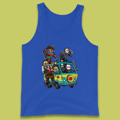 Halloween Scooby Doo Friends Van Horror Movie Villians Characters Mystery Machine Tank Top