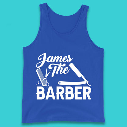 Personalised The Barber Hairdresser Your Name Barbershop Hair Stylist Tank Top