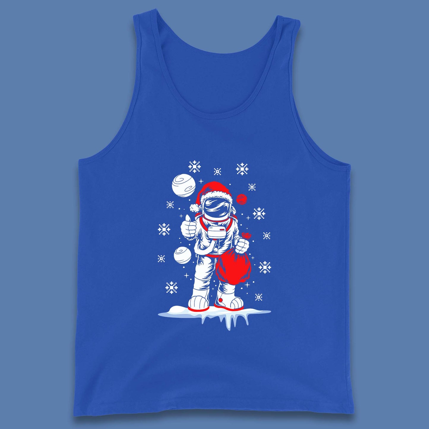 christmas astronaut santa tank top