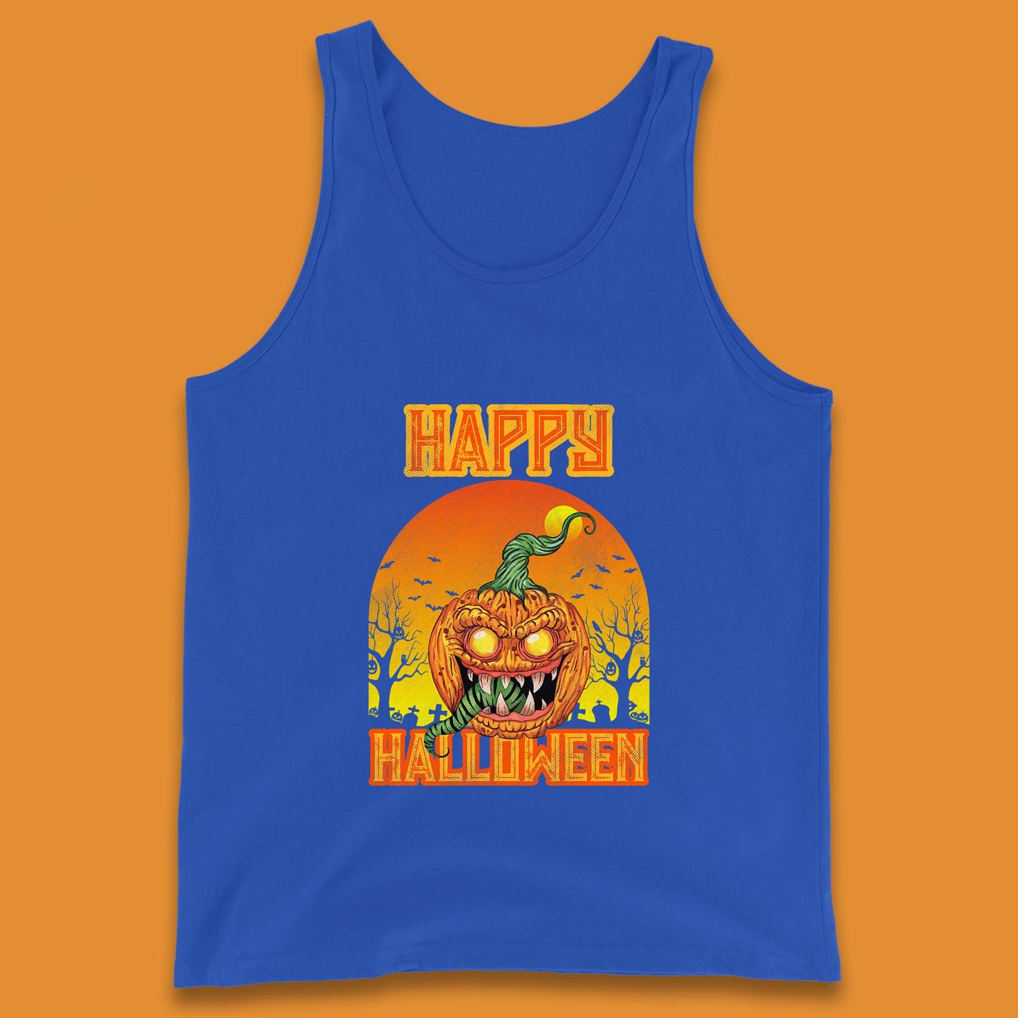 Happy Halloween Zombie Monster Pumpkin Jack-o-lantern Spooky Season Tank Top