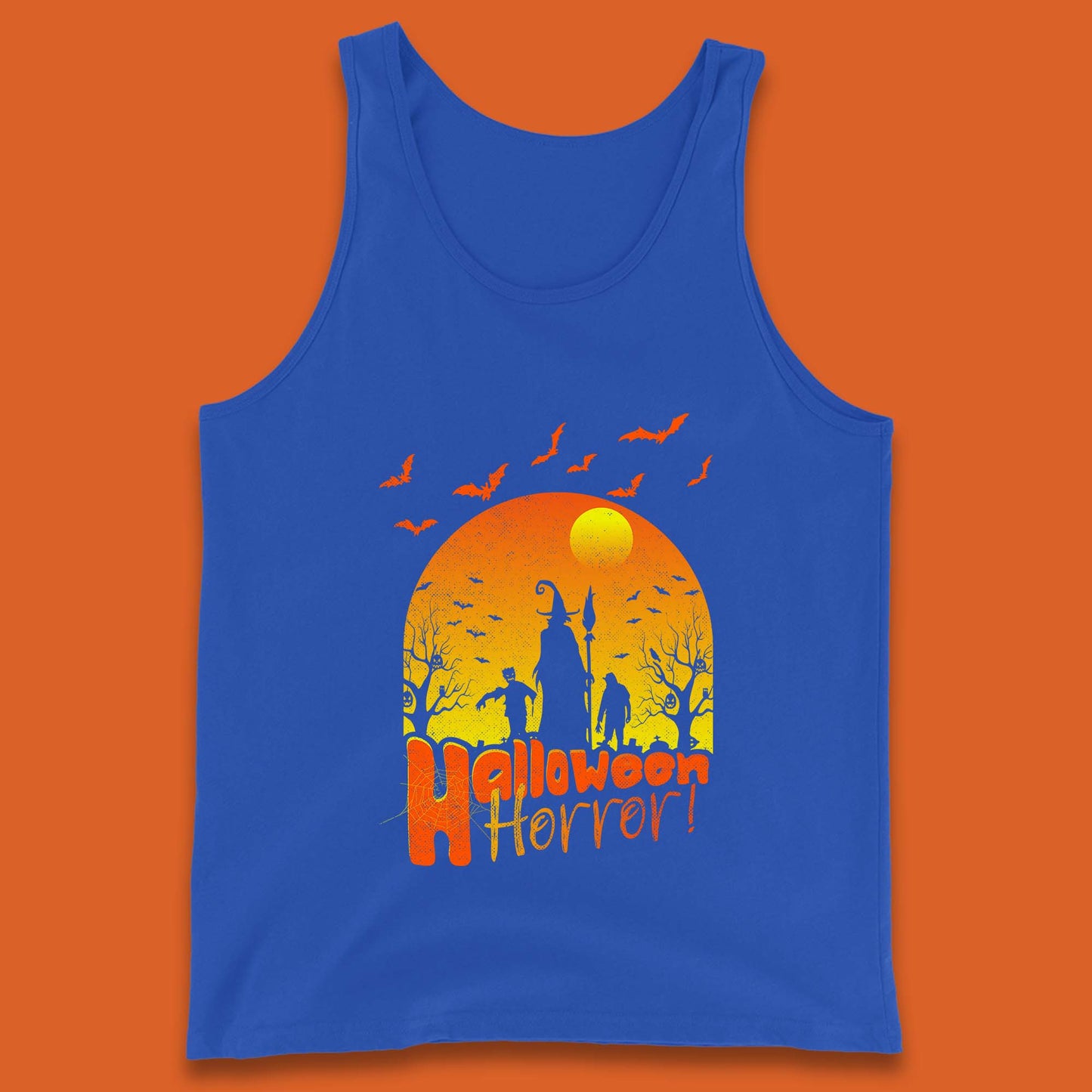 Halloween Horror Halloween Night Witch With Zombies Horror Scary Tank Top