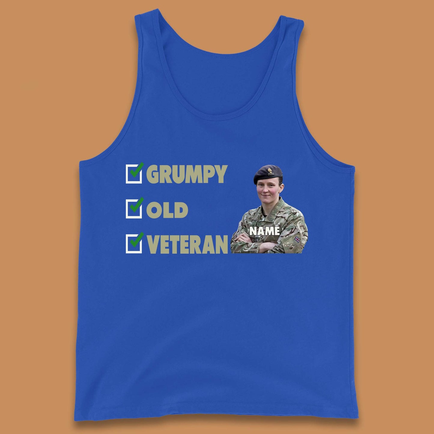 Personalised Grumpy Old Veteran Tank Top