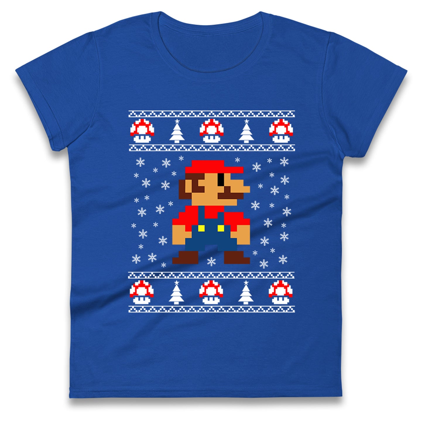 super mario christmas womens t shirt