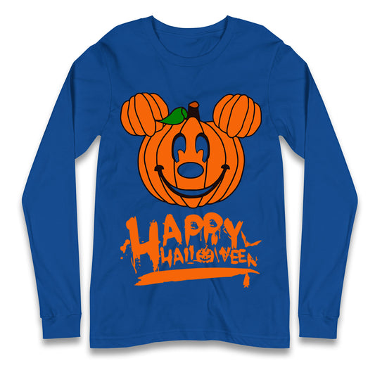 Mickey Mouse Pumpkin Happy Halloween Long Sleeve T Shirt