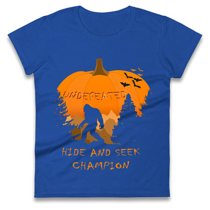 Big Foot Hide And Seek Halloween Womens t shirts