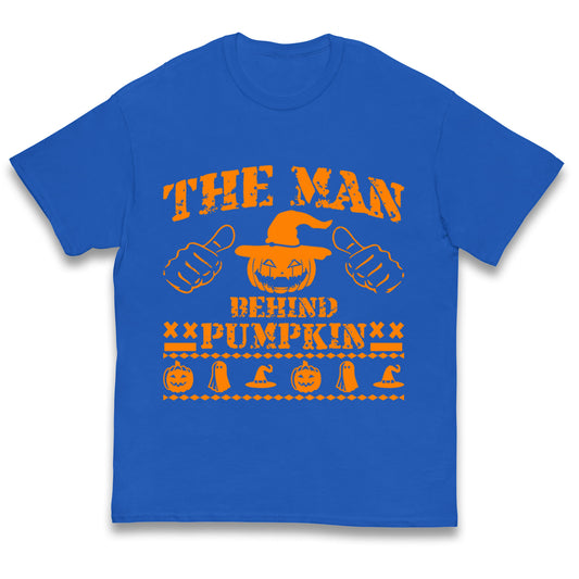 The Man Behind Pumpkin Halloween Kids T Shirt