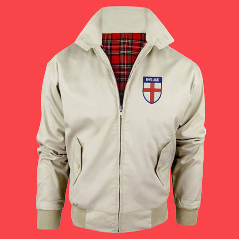 Flag of England Shield Embroidered Classic Harrington Jacket