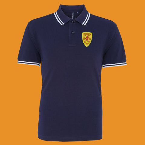 Retro Scotland 1879 Embroidered Tipped Polo Shirt