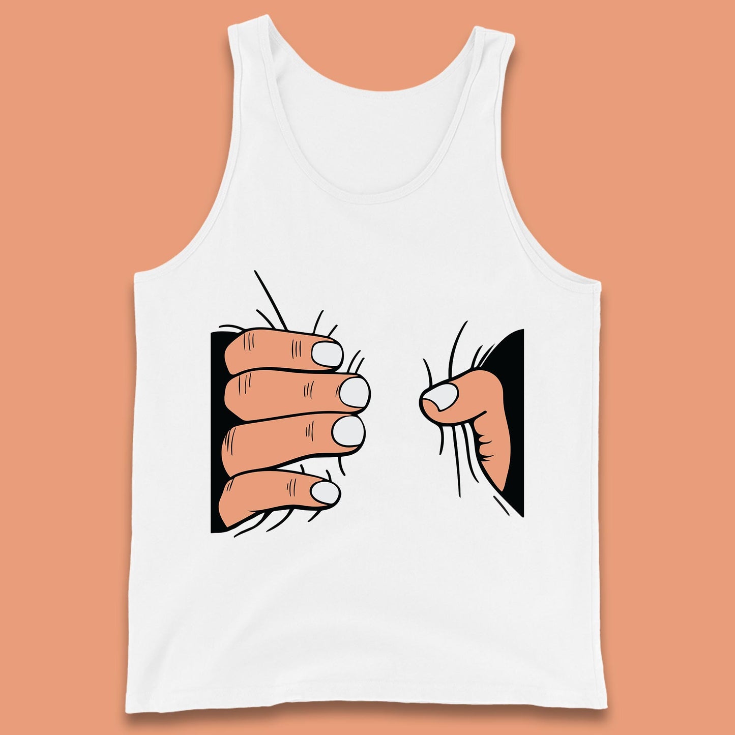 Crushing Handshake Big Hand Squeezing Funny Hand Grabbing Photographic Tank Top