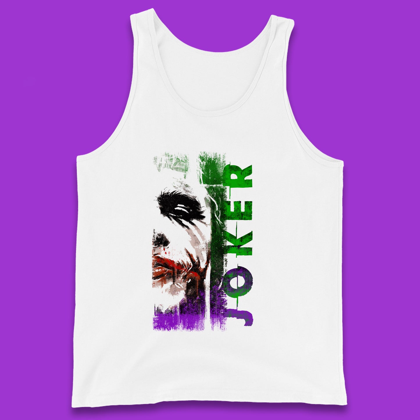 Joker Face Movie Villain Comic Book Character Supervillain Movie Poster Tank Top