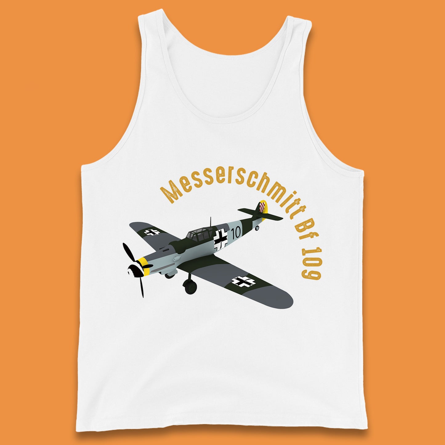 Messerschmitt Bf 109 Fighter Aircraft Vintage Retro Military Fighter Jets World War Remembrance Day Tank Top