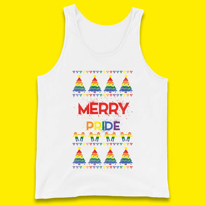 Merry Pride Christmas Trees Tank Top