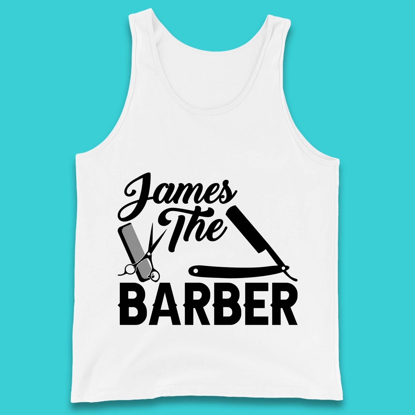 Personalised The Barber Hairdresser Your Name Barbershop Hair Stylist Tank Top