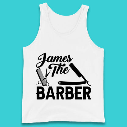 Personalised The Barber Hairdresser Your Name Barbershop Hair Stylist Tank Top