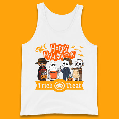 Happy Halloween Trick Or Treat Chibi Horror Movie Characters Killer Tank Top