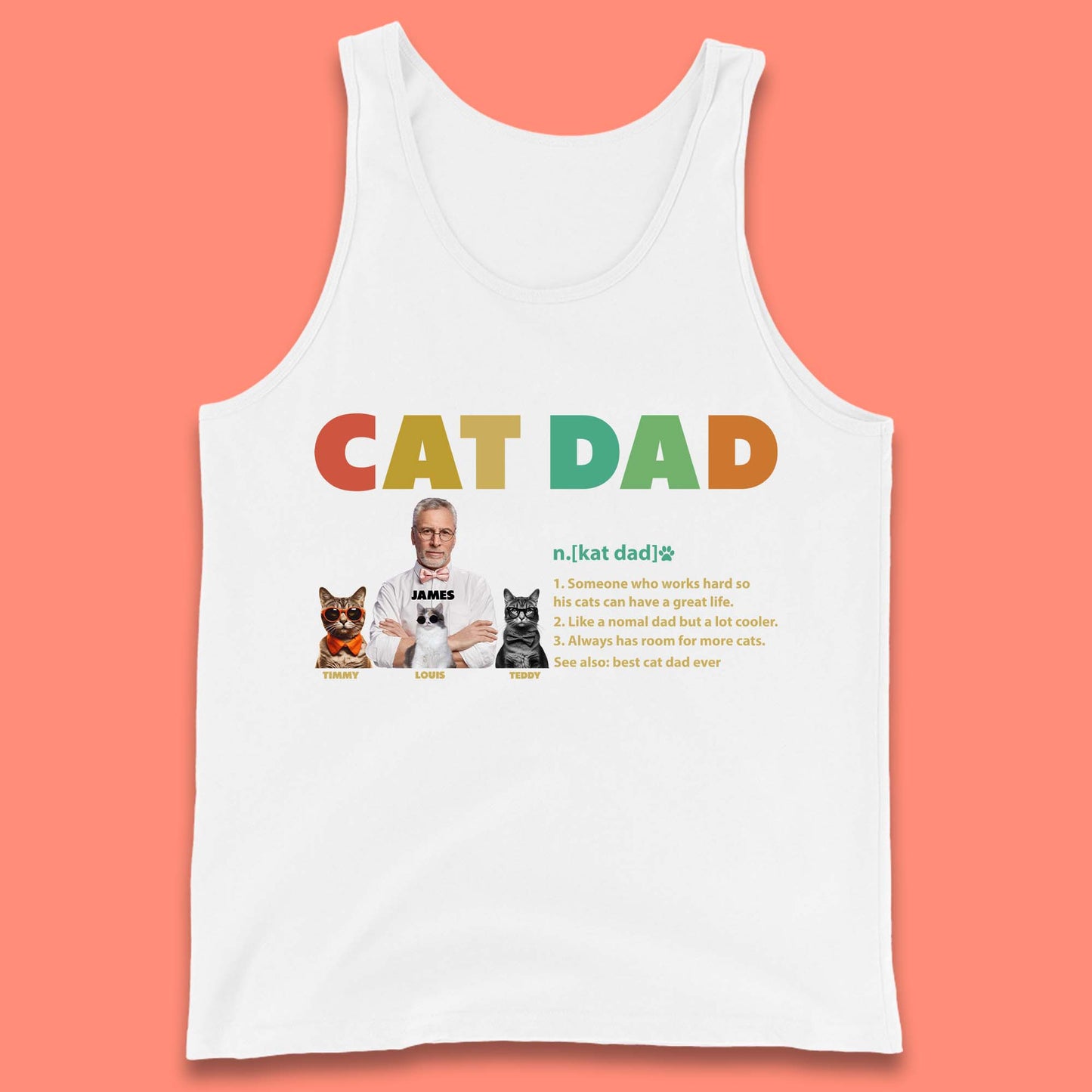 Personalised Cat Dad Tank Top