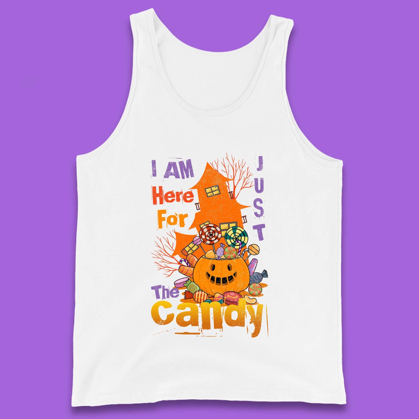 I'm Just Here For The Candy Halloween Trick Or Treat Tank Top