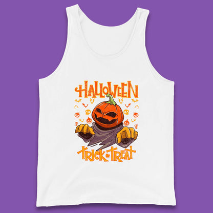 Halloween Trick Or Treat Pumpkin Character Halloween Scary Evil Pumpkin Tank Top