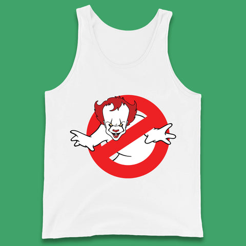 The Real Ghostbusters No Ghost Halloween IT Pennywise Clown Movie Mashup Parody Tank Top