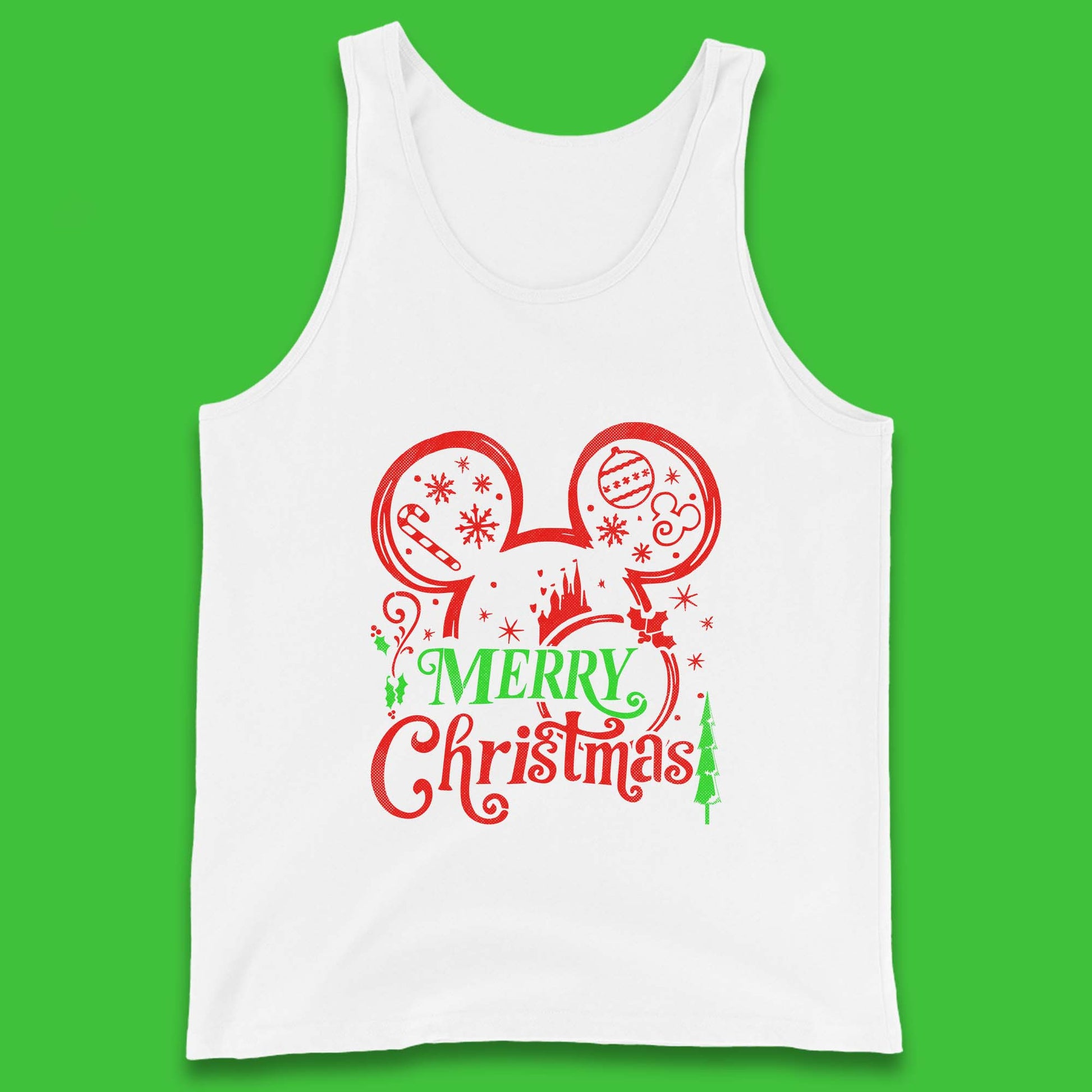 mickey mouse head christmas tank top